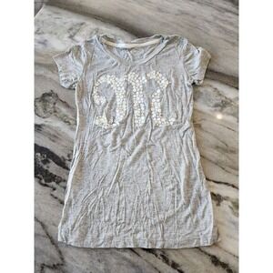 NWOT‎ Miss Me Girls Tee Large Graphic Y2K Grey
